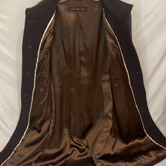 Marc New York Virgin Wool Textured/Patch Long PeaCoat Size 12 RARE - Picture 11 of 16